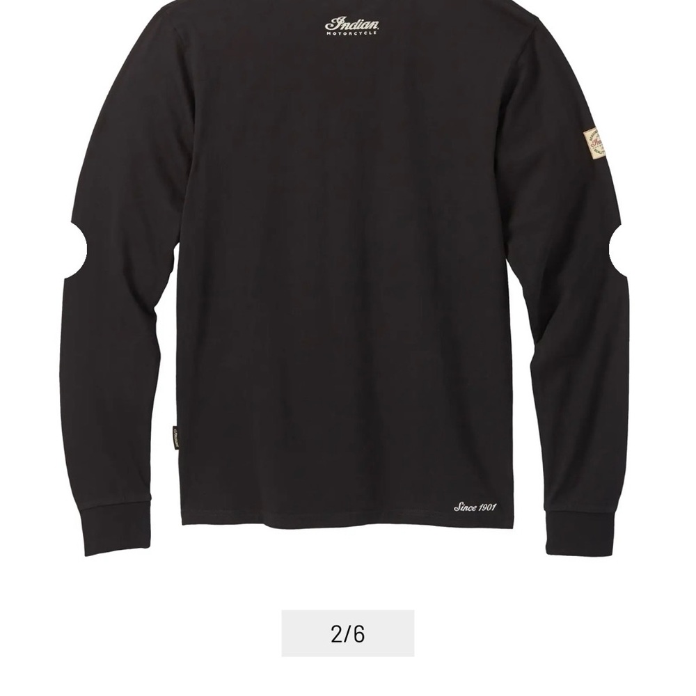 Indian Motorcycle Men's Black Long Sleeve Script Tee - Picture 2 of 5